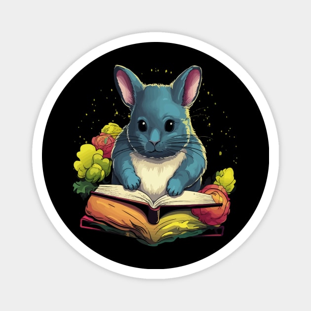 Chinchilla Reads Book Magnet by JH Mart